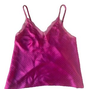 Victoria's Secret Fuchsia Polka Dot Lace Camisole